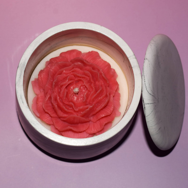 Tischstille – Deko-Set mit Pflanzgefäß & Duftkerze (Nachfüllbar)