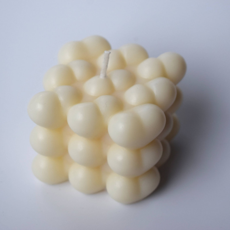 Bubble Herz Kerze aus Olivenwachs – Natur Handgemachte Geschenkkerze