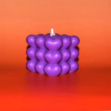 Bubble Herz Kerze aus Olivenwachs – Lila Handgemachte Geschenkkerze