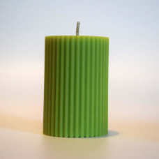 Rippenkerze aus Olivenwachs – Grasgrün 