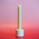 Olivenwachskerze mit Keraflot-Ständer – 16 cm
