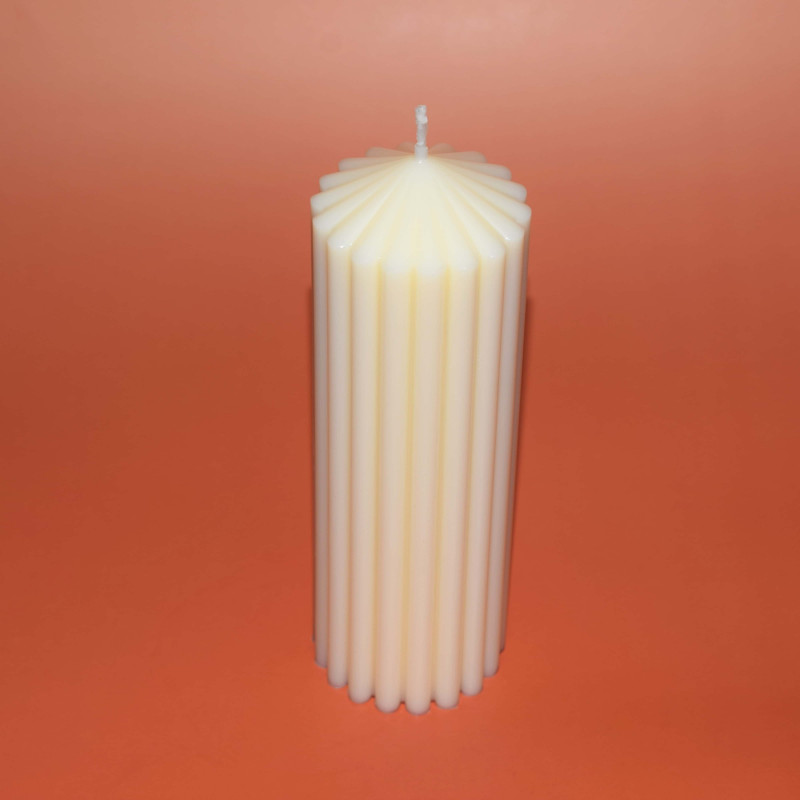 Rillenkerze Lichtspiel aus Olivenwachs