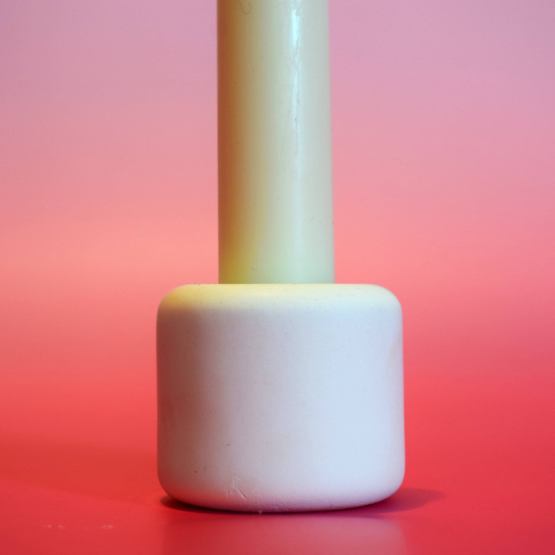 Olivenwachskerze mit Keraflot-Ständer – 16 cm